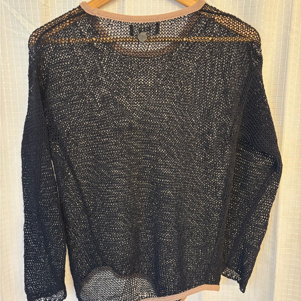 Diesel women’s black knit long sleeve top size S pre owned - Picture 4 of 5